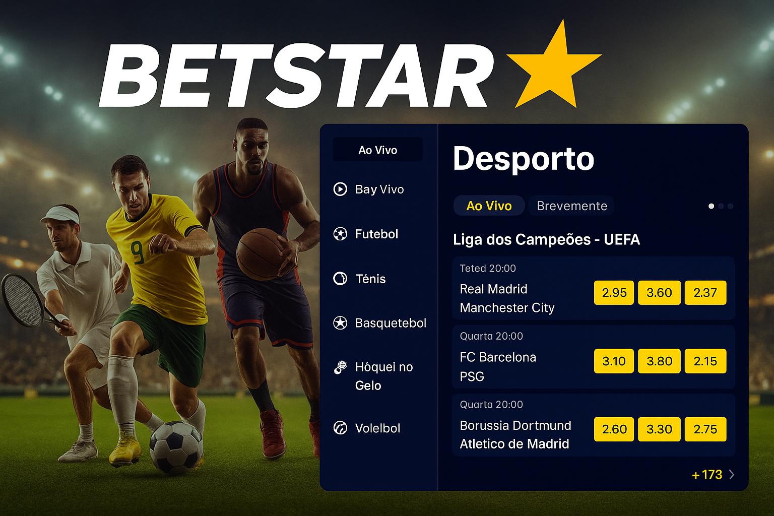Aposte em apostas esportivas no cassino online BETSTAR