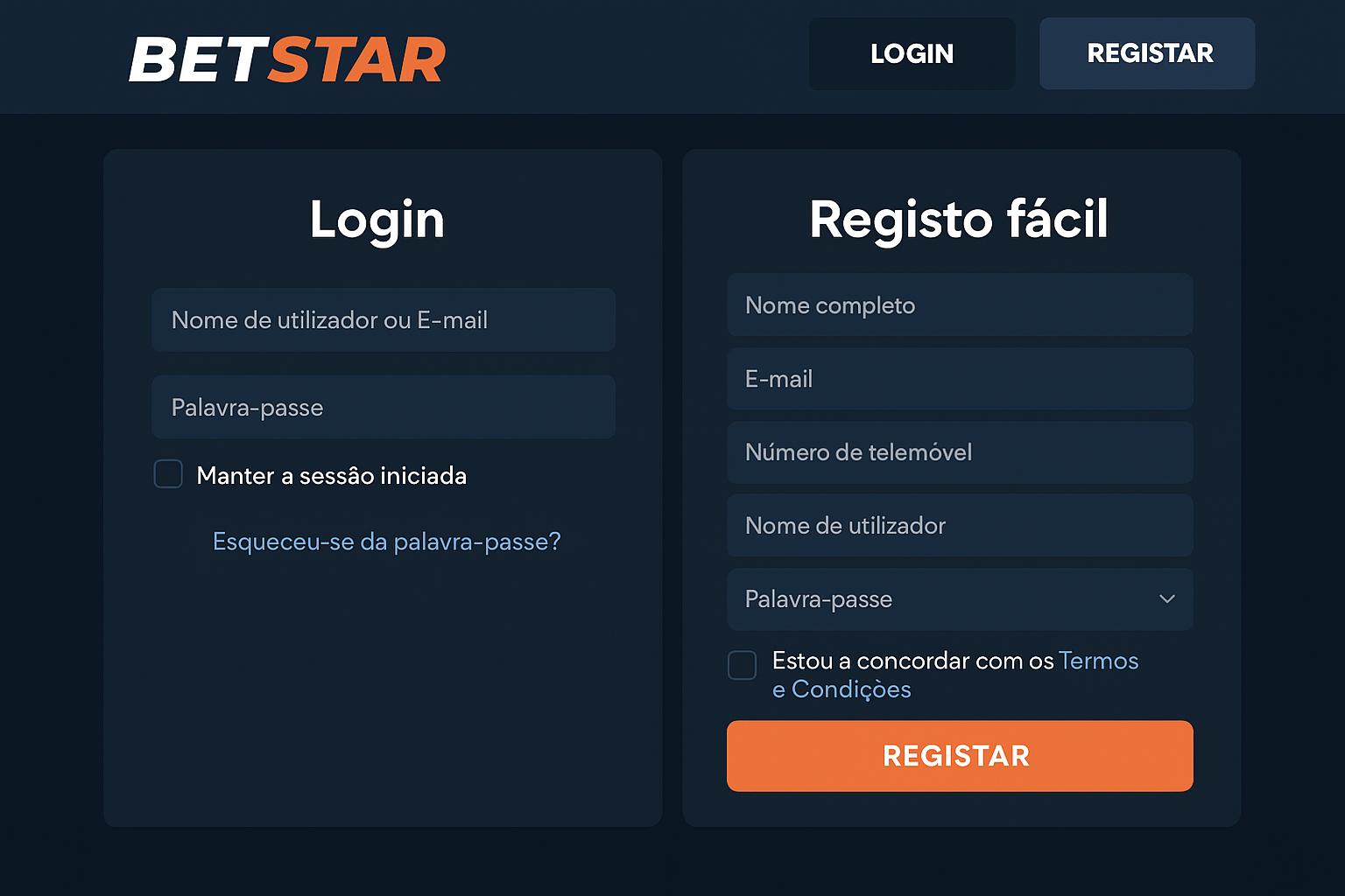 Não Perca tempo, o rRgistro na site BETSTAR
